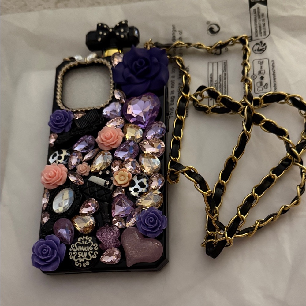 Embellished Phone Case with Chain
